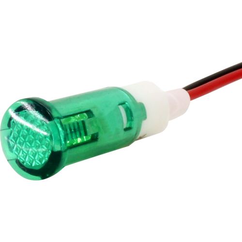 Piloto LED 10MM - 12VCA/CC verde cable 20cm