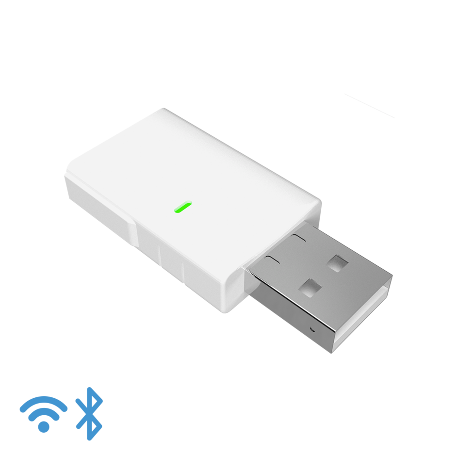 Pasarela de Bluetooth a Wi-Fi en un dongle USB-A