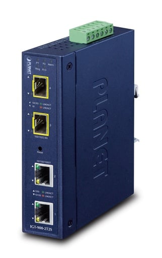Convertidor de Medios Administrado SFP Industrial de 2 Puertos 10/100/1000T + 2 Puertos 100/1000/2500X
