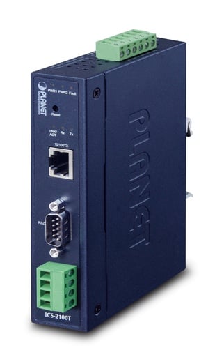 Servidor de Dispositivo Serie Industrial RS232/RS422/RS485 de 1 Puerto (1 x 10/100TX, -40~75 Grados C)