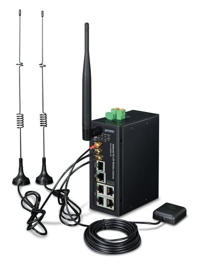 Puerta de Enlace Inalámbrica Celular Industrial 4G LTE con 5 Puertos 10/100/1000T (2 Ranuras para Tarjetas SIM de Módulo