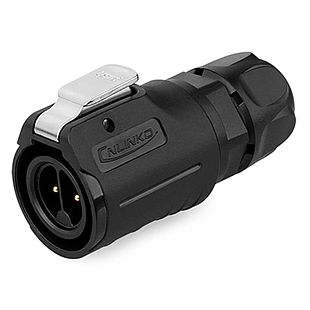 Conector Impermeable IP68 LP-12 – Industrial M12 2 Pines, PBT, Montaje De Brida, Liberación Rápida