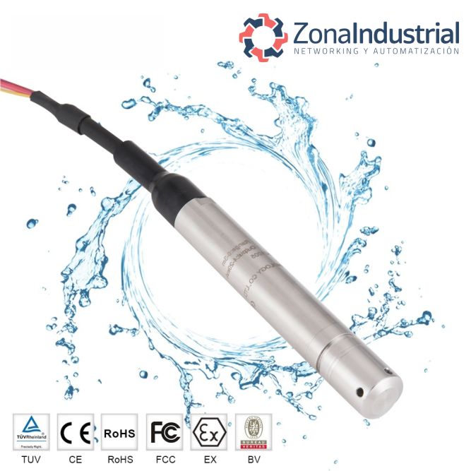 Sensor hidrostático 19 mm 0.25%FS con 5 m de cable