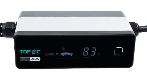 Cargador Portátil para Vehículo Eléctrico TopAC EVE01-11R 11 kW Trifásico Tipo 2, Wi-Fi y Bluetooth, Powered by Shelly