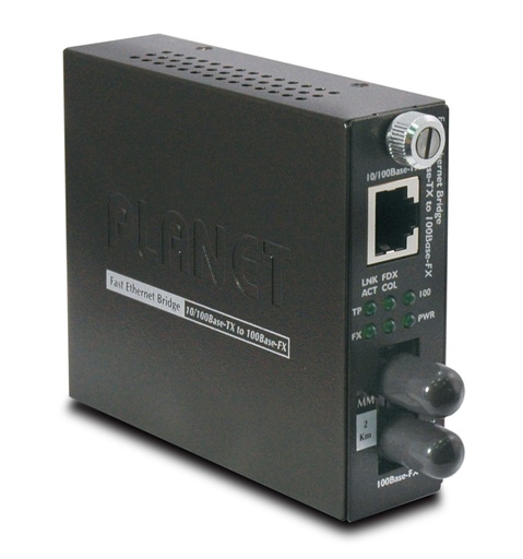 Conversor de medios smart 10/100Base-TX a 100Base-FX (ST, MM) - 2km