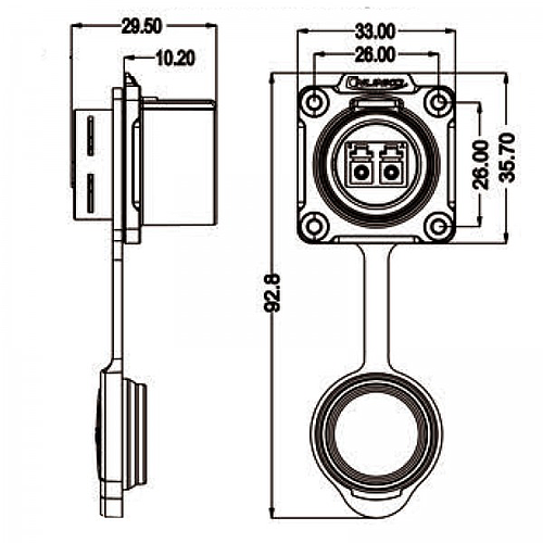 Conector Serie LP-24 Fibra óptica Socket Soldar CNLINKO