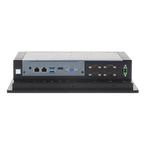 12" 4:3 (1024 x 768), 450nits, Fanless Panel PC with Intel Celeron J1900 CPU, 5-wire Resistive Touch, 2 USB 3.0, 2 USB 2.0, 3 RS-232, 1 RS-232/422/485, 8-bit DIO, Line out, 2 GbE, 1 VGA, 1 HDMI, DC 9-36 V, Phoenix Connector