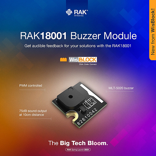 WisBlock Módulo de buzzer Jiangsu MLT-5020 RAK18001